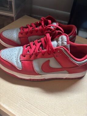 Red and Gray Low-Top Sneakers - Nike Style